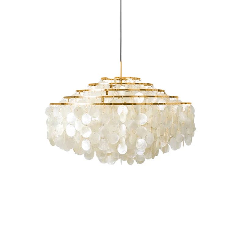Lustra Suspension Lampe Anneau Rond en Coquillage