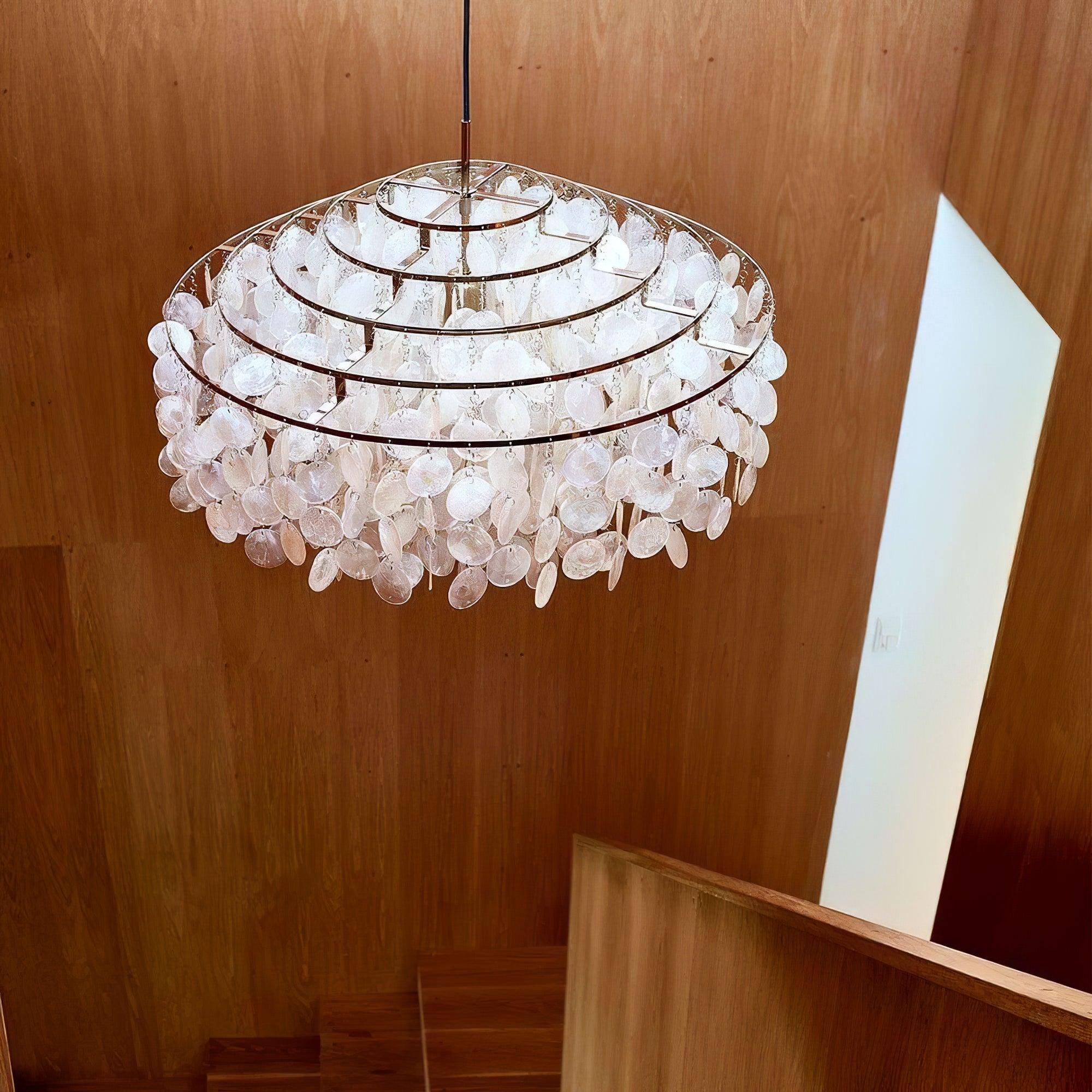 Elios Élégant Lustre en Coquillage Capiz