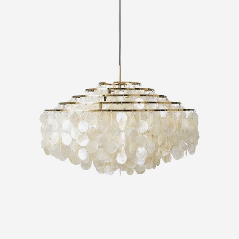 Elios Élégant Lustre en Coquillage Capiz