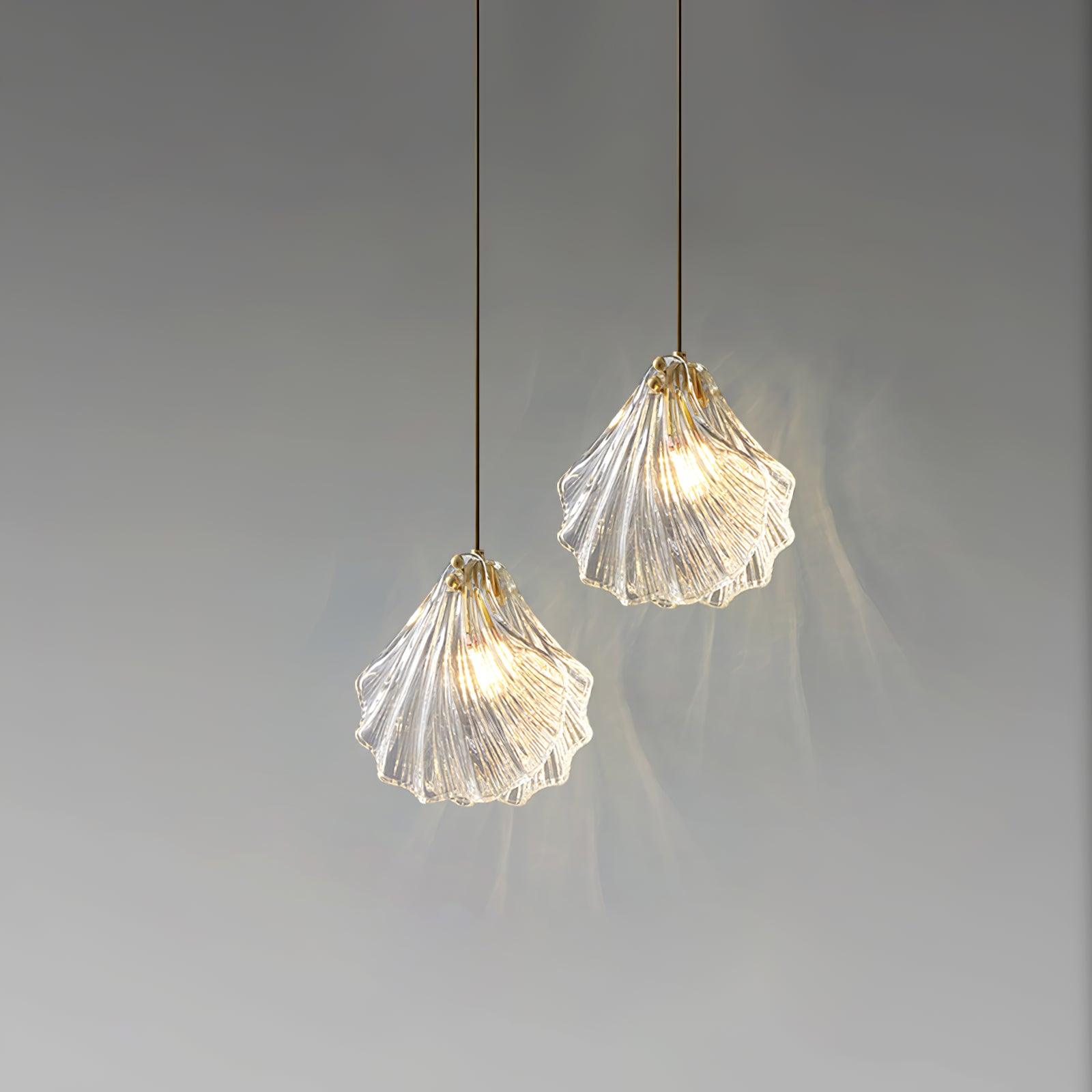 Solara Suspension en Verre Coquillage Artistique Élégante
