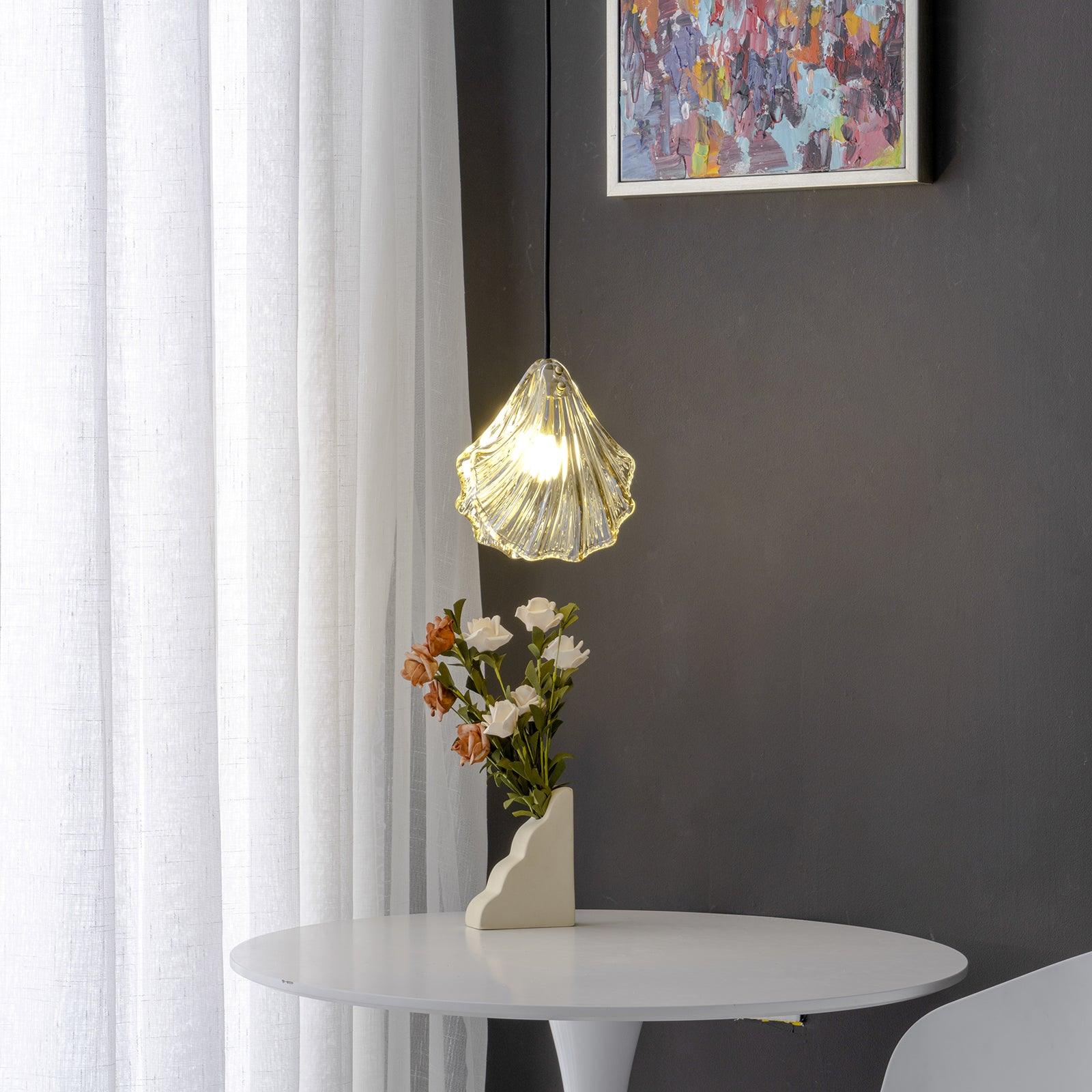 Solara Suspension en Verre Coquillage Artistique Élégante