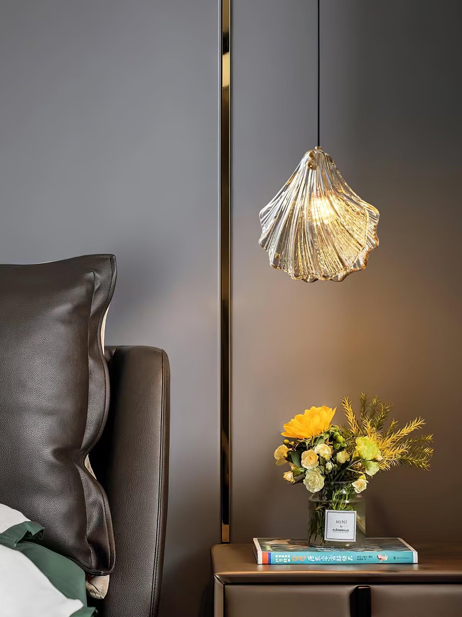 Solara Suspension en Verre Coquillage Artistique Élégante