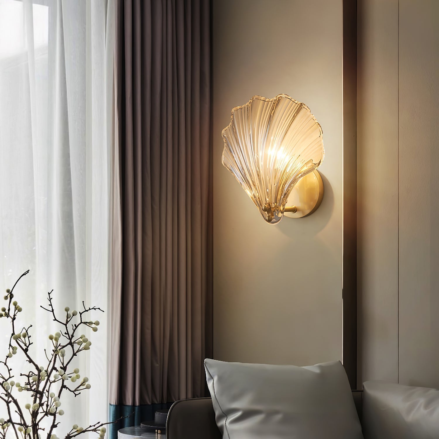 Respected Applique Murale en Verre et Laiton Premium
