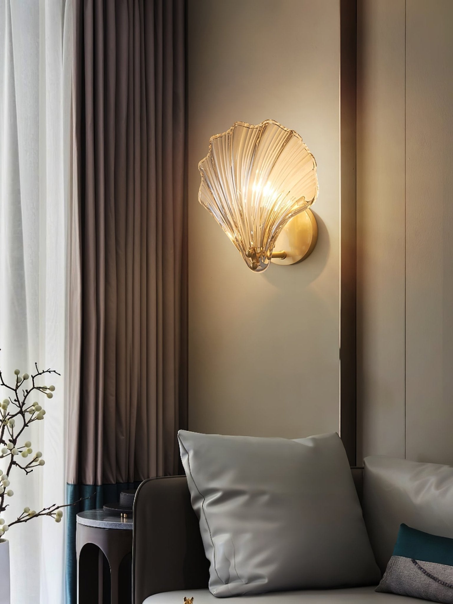 Respected Applique Murale en Verre et Laiton Premium
