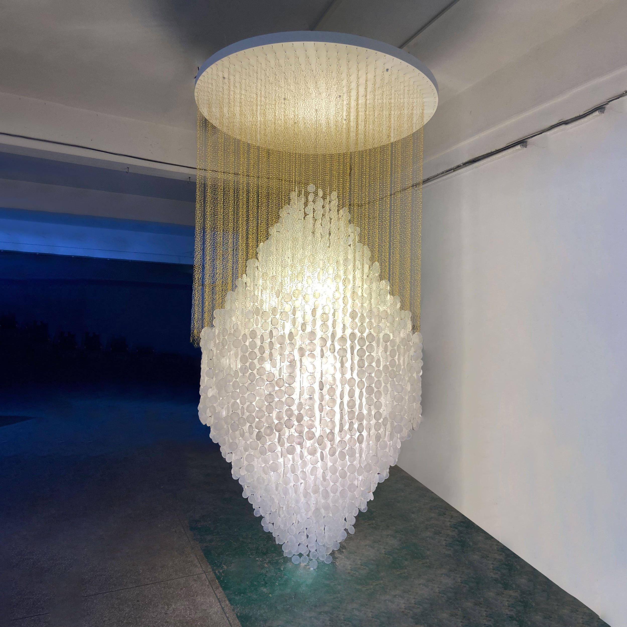 Idoris Lustre Métallique Postmoderne de Luxe en Cascade
