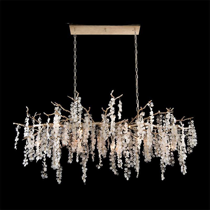 Lustra Suspension Lampe Goutte de Rosée en Cristal