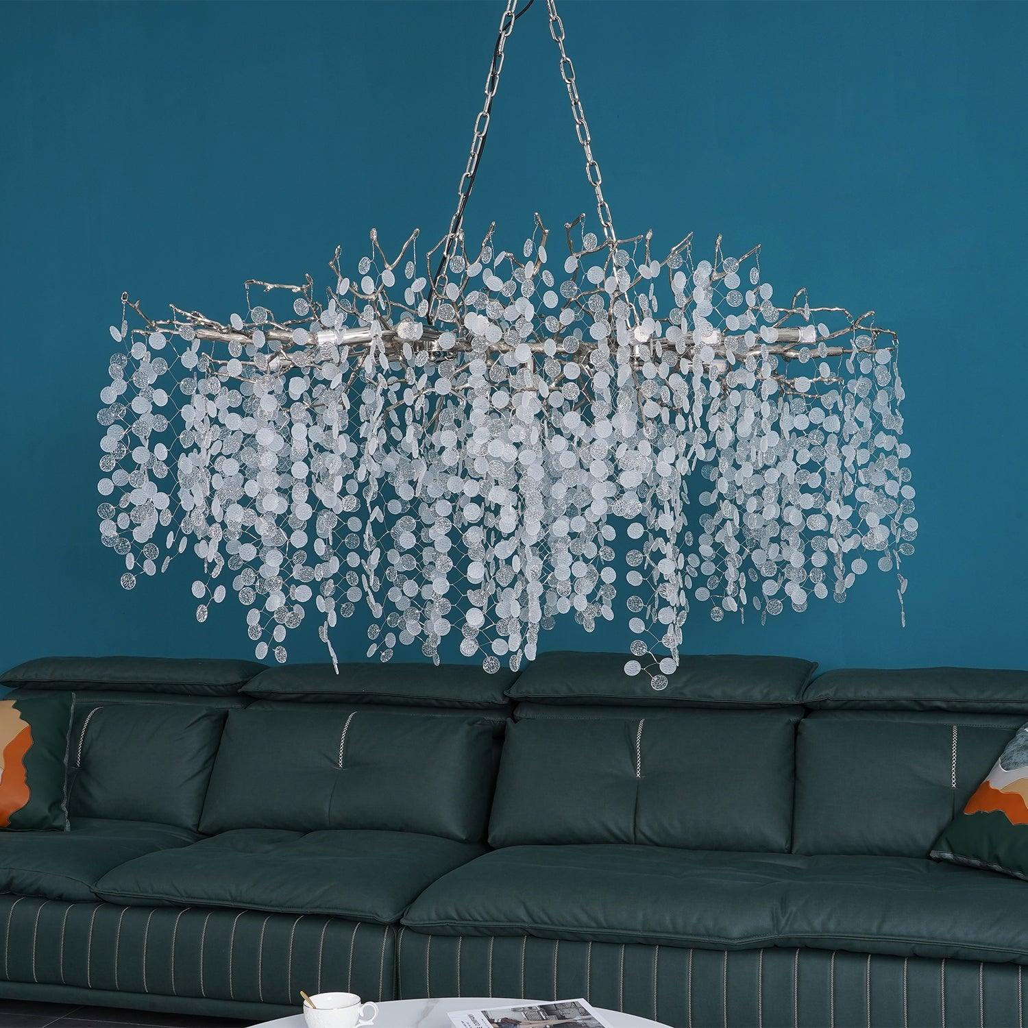 Lustra Suspension Lampe Goutte de Rosée en Cristal