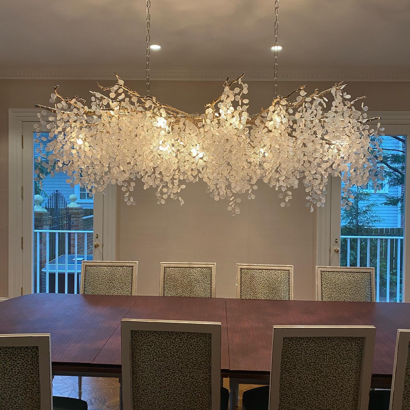 Lustra Suspension Lampe Goutte de Rosée en Cristal