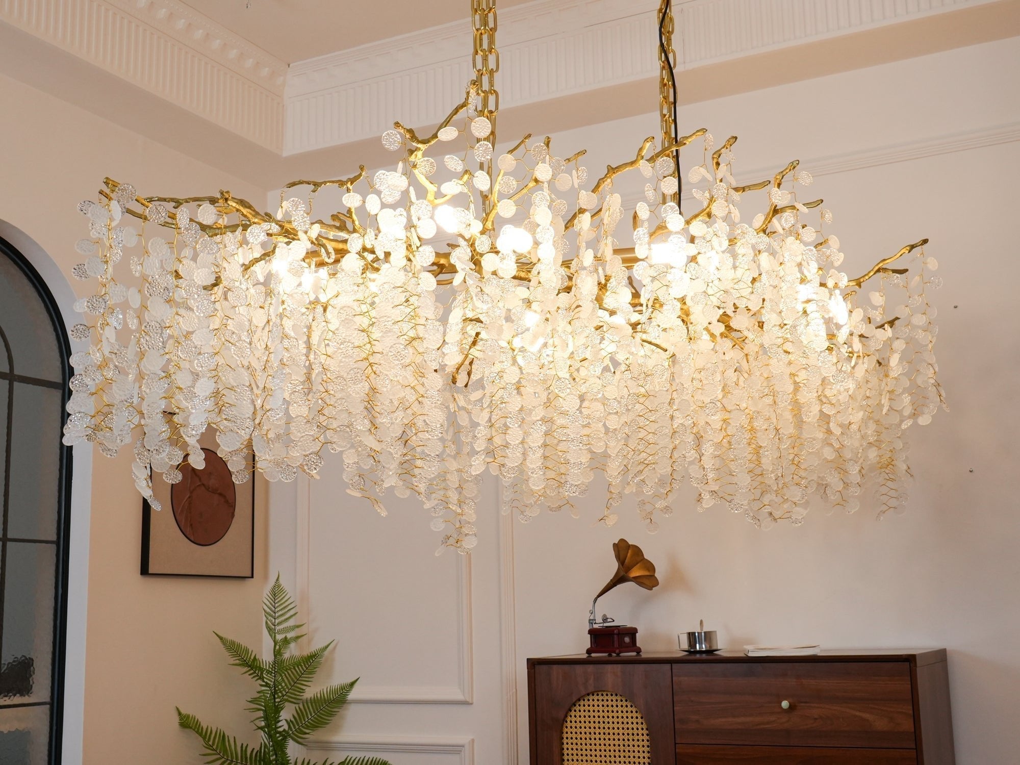 Lustra Suspension Lampe Goutte de Rosée en Cristal