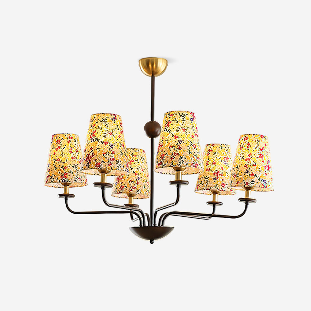 Siena Lustre Abat-jour en Tissu Floral Six Bras