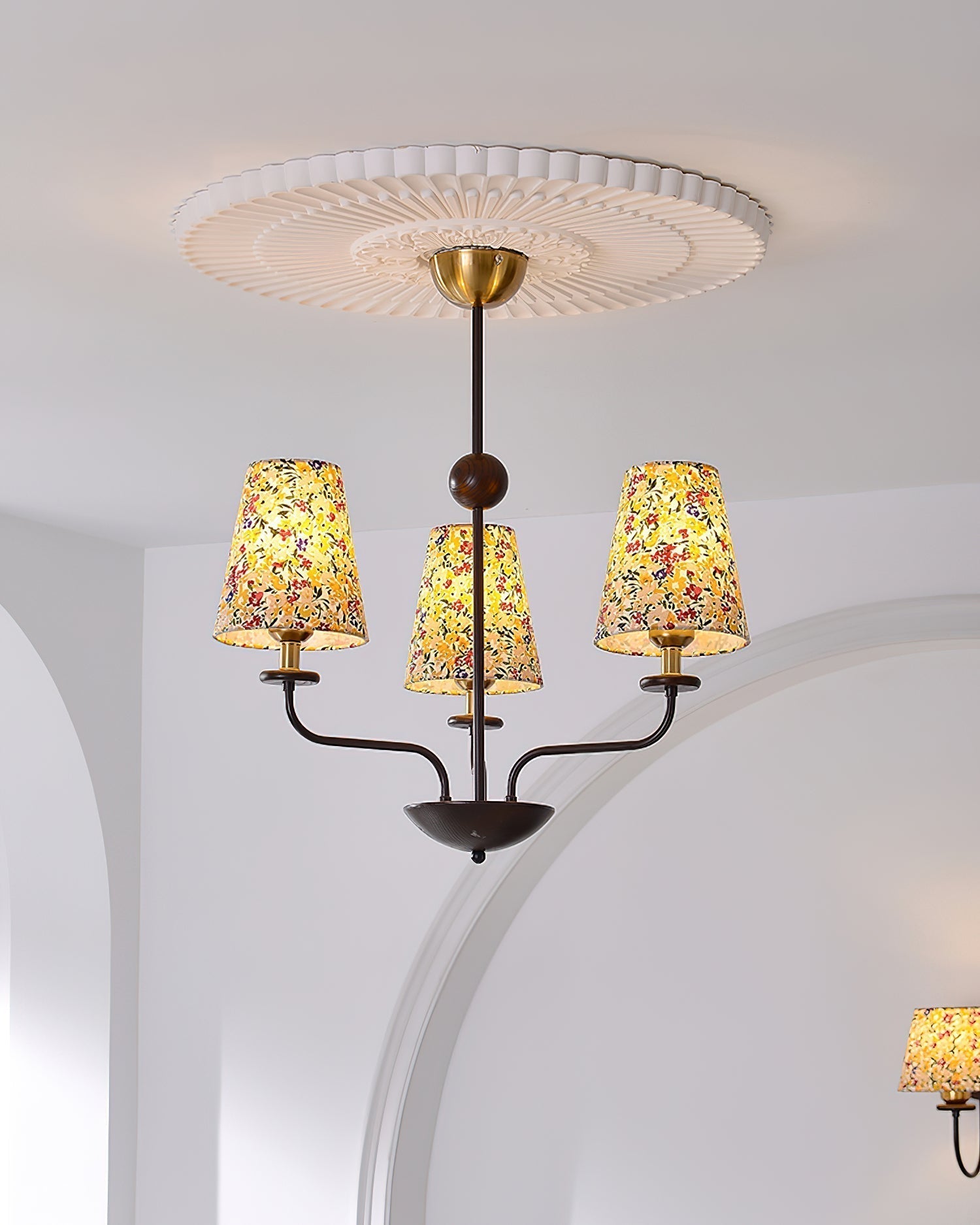 Siena Lustre Abat-jour en Tissu Floral Six Bras