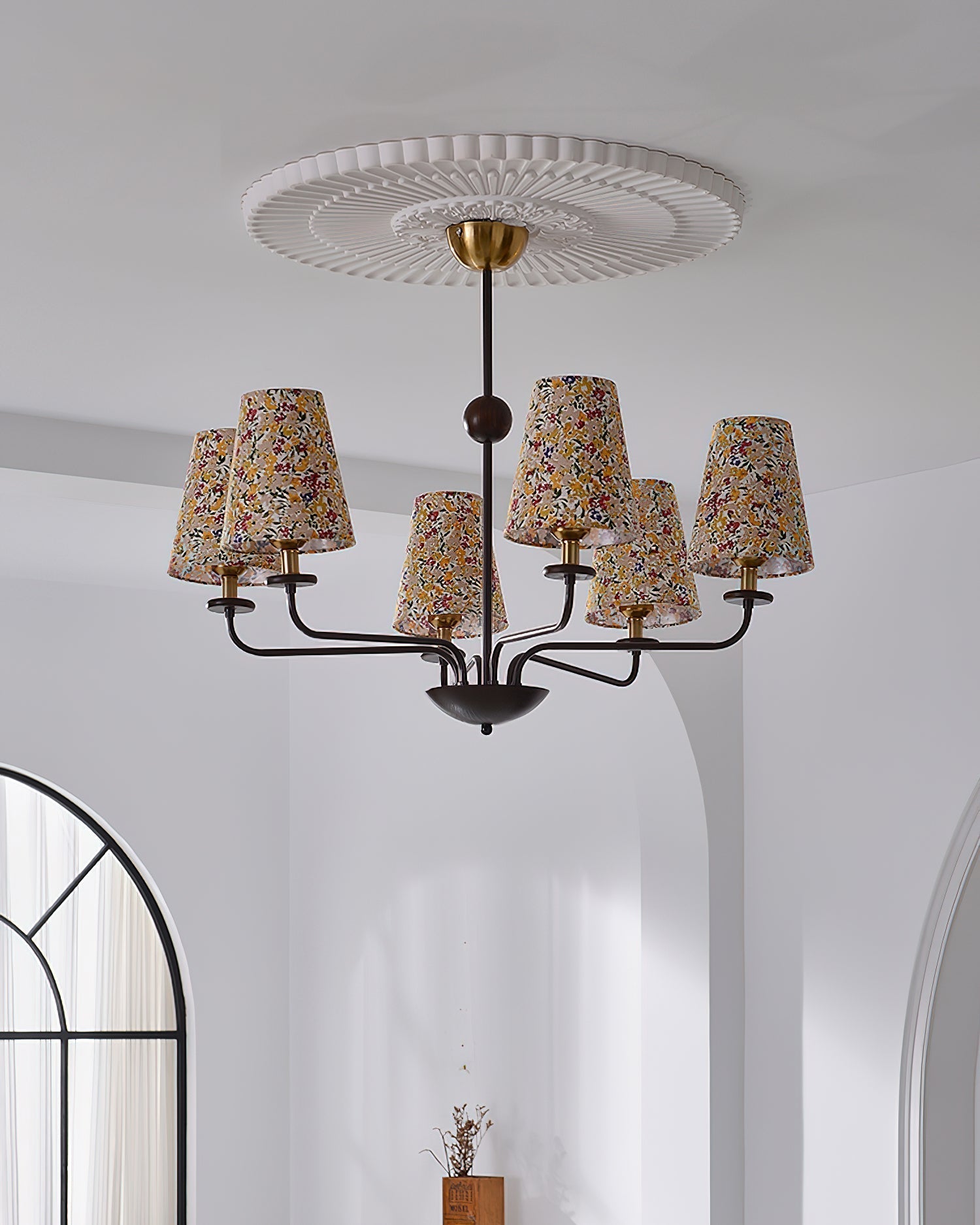 Siena Lustre Abat-jour en Tissu Floral Six Bras