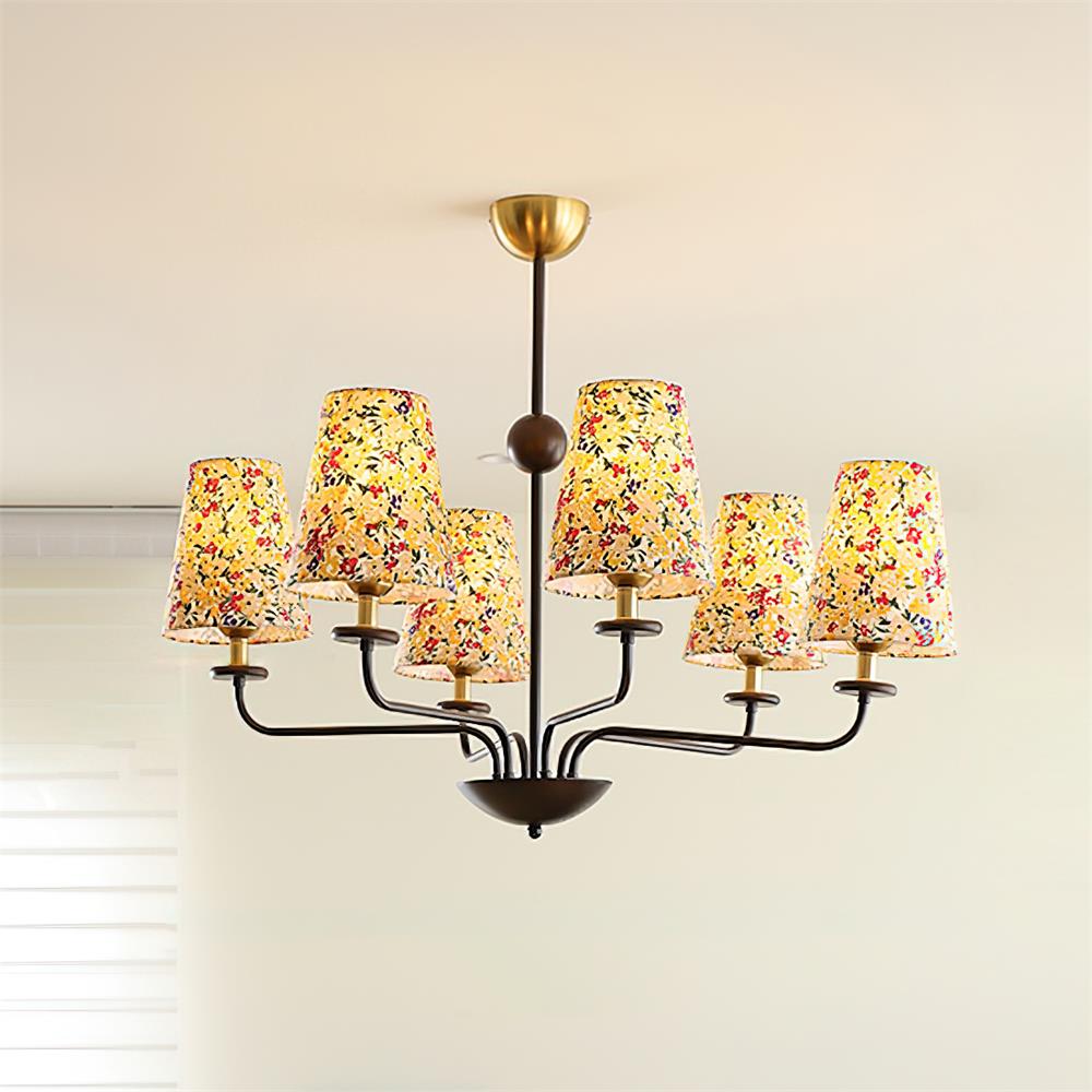 Siena Lustre Abat-jour en Tissu Floral Six Bras
