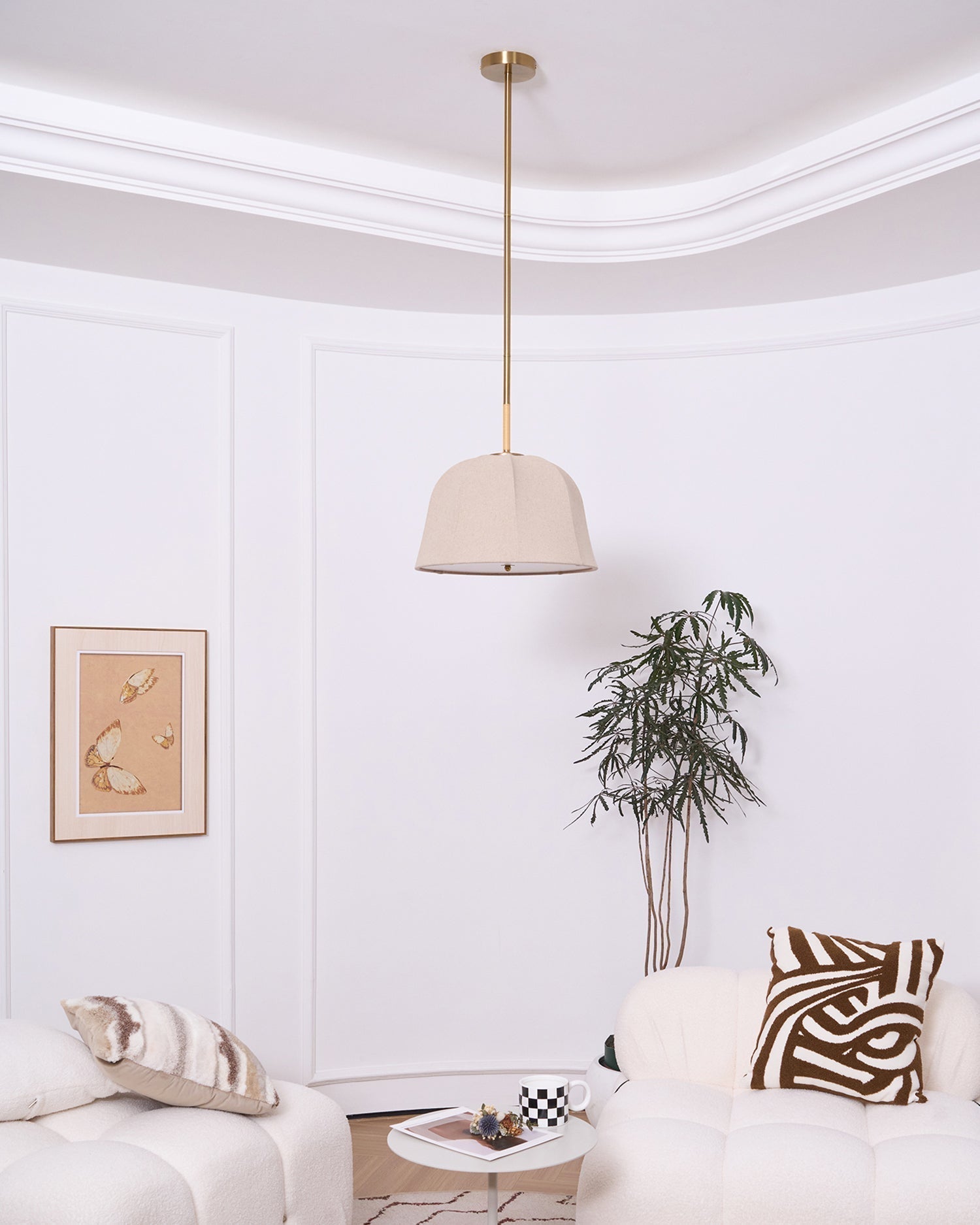 Fiora Lampe Suspendue en Tissu Vintage