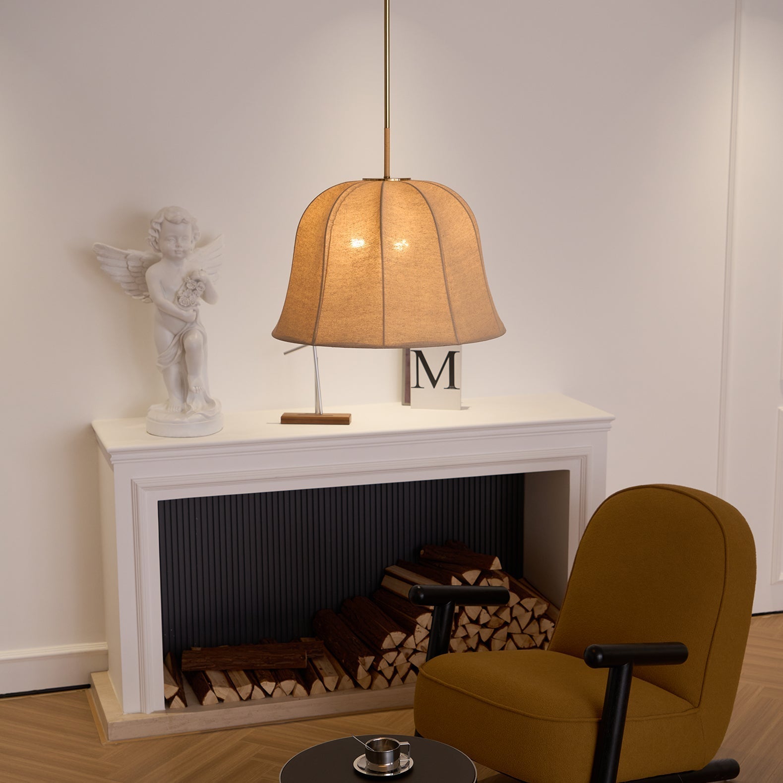 Fiora Lampe Suspendue en Tissu Vintage