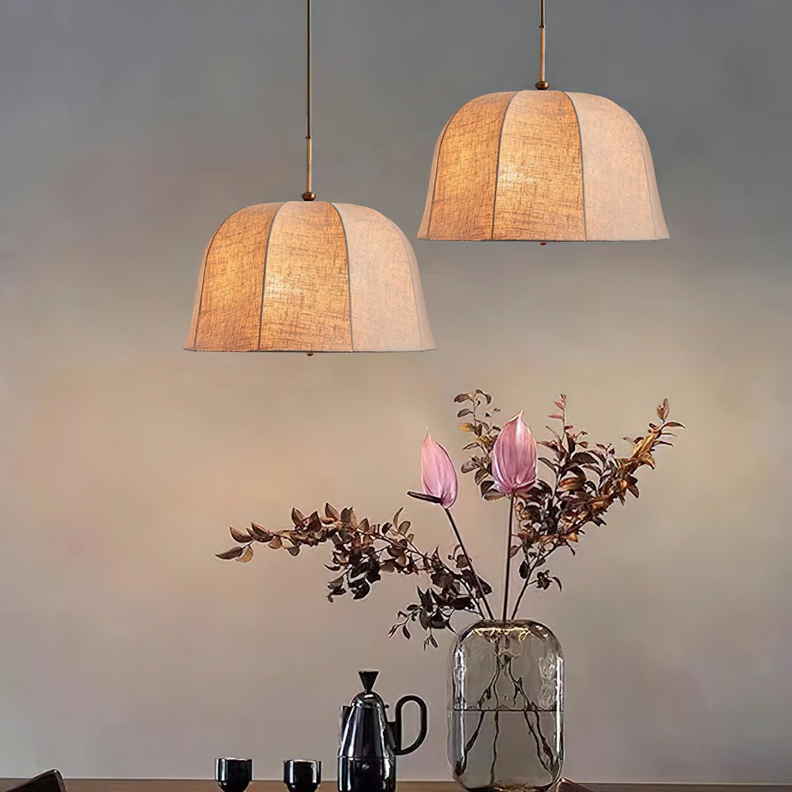 Fiora Lampe Suspendue en Tissu Vintage