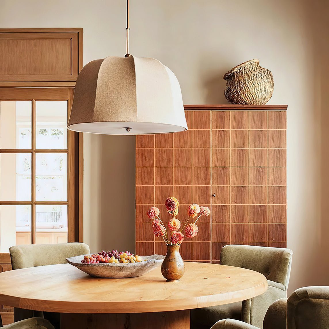 Fiora Lampe Suspendue en Tissu Vintage