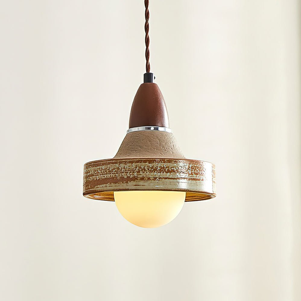 Sierra Lampe Suspendue Céramique Bois Art Nordique Premium