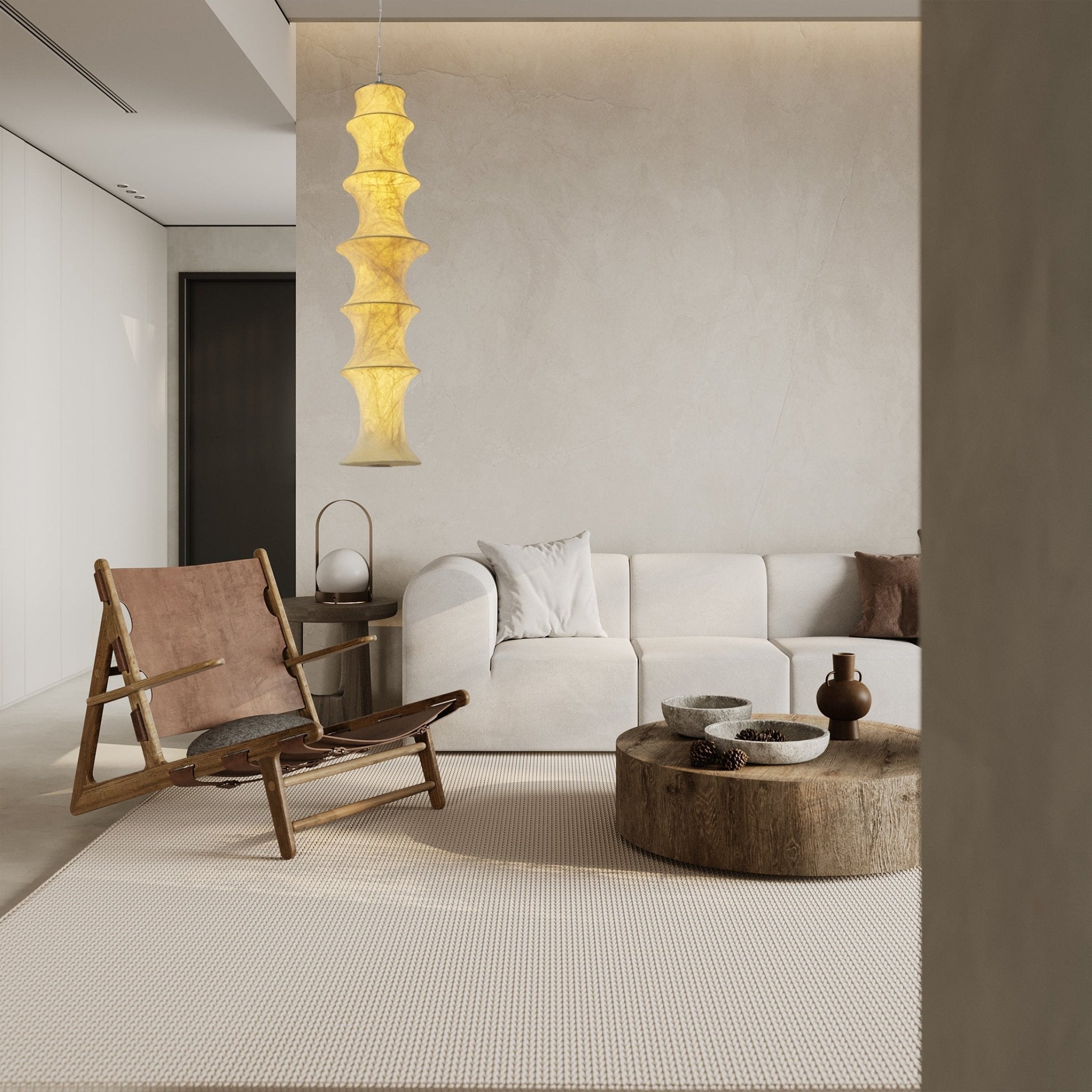Elraeor Stratifié Mûrier Soie Suspension Lumière