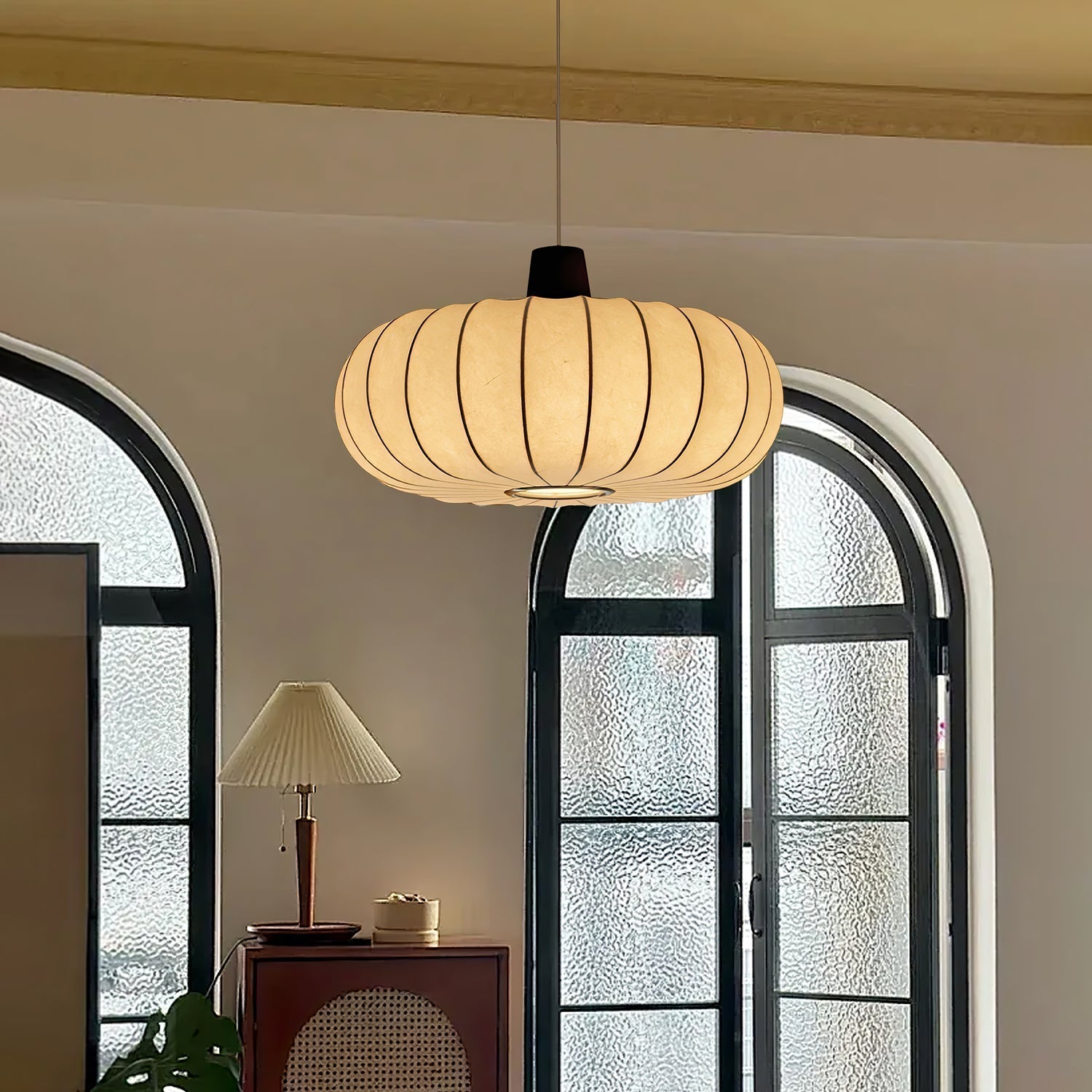 Solice Suspension Soie Bois Rétro
