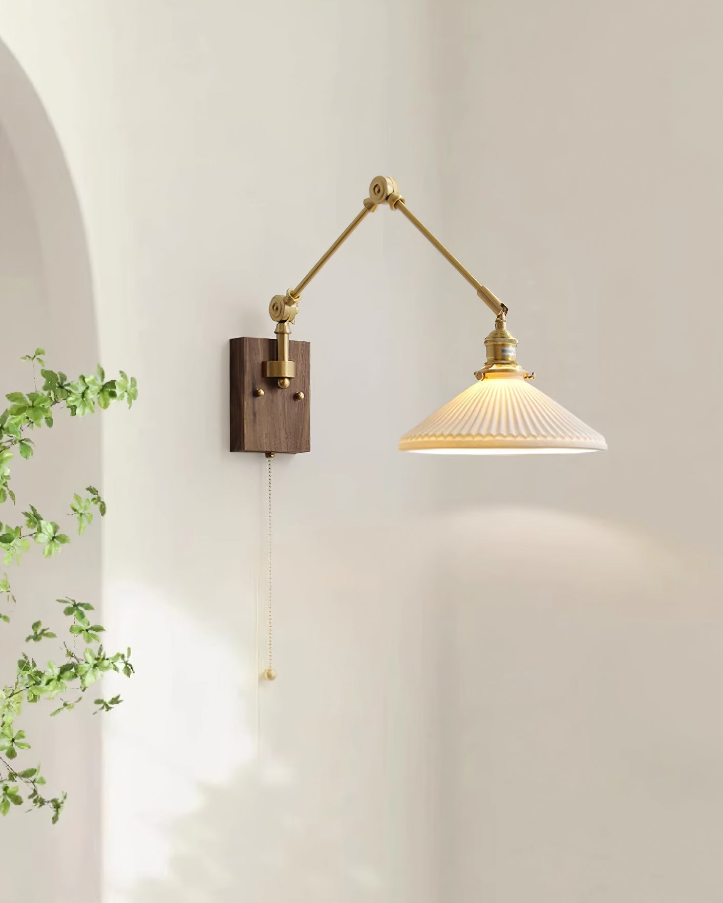 Sona Applique Murale Vintage en Noyer