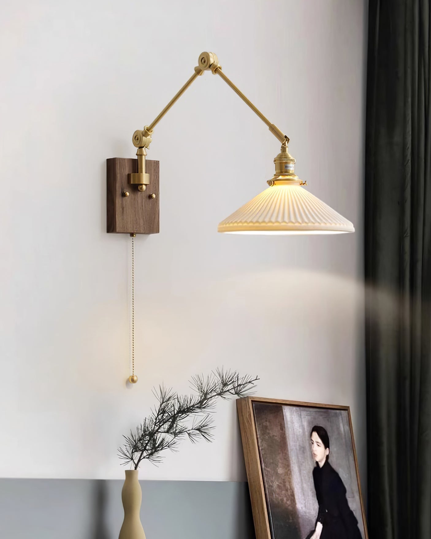 Sona Applique Murale Vintage en Noyer