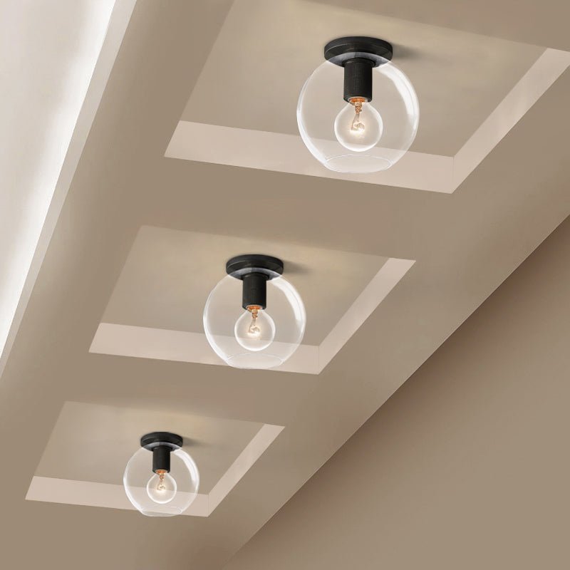 Solara Lumière de Plafond Conique en Verre et Laiton Industrielle