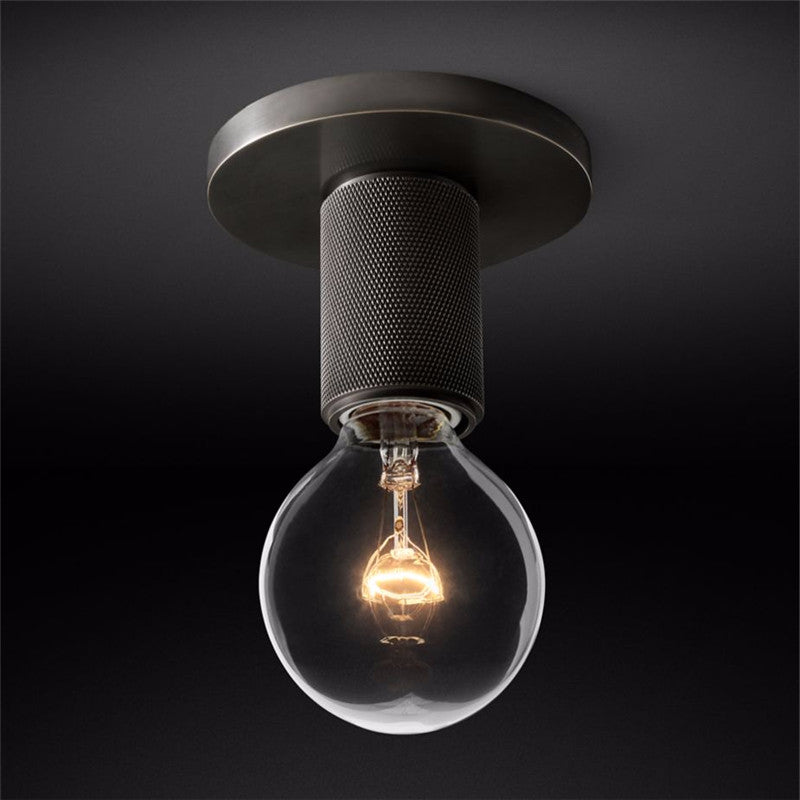 Solara Lumière de Plafond Conique en Verre et Laiton Industrielle