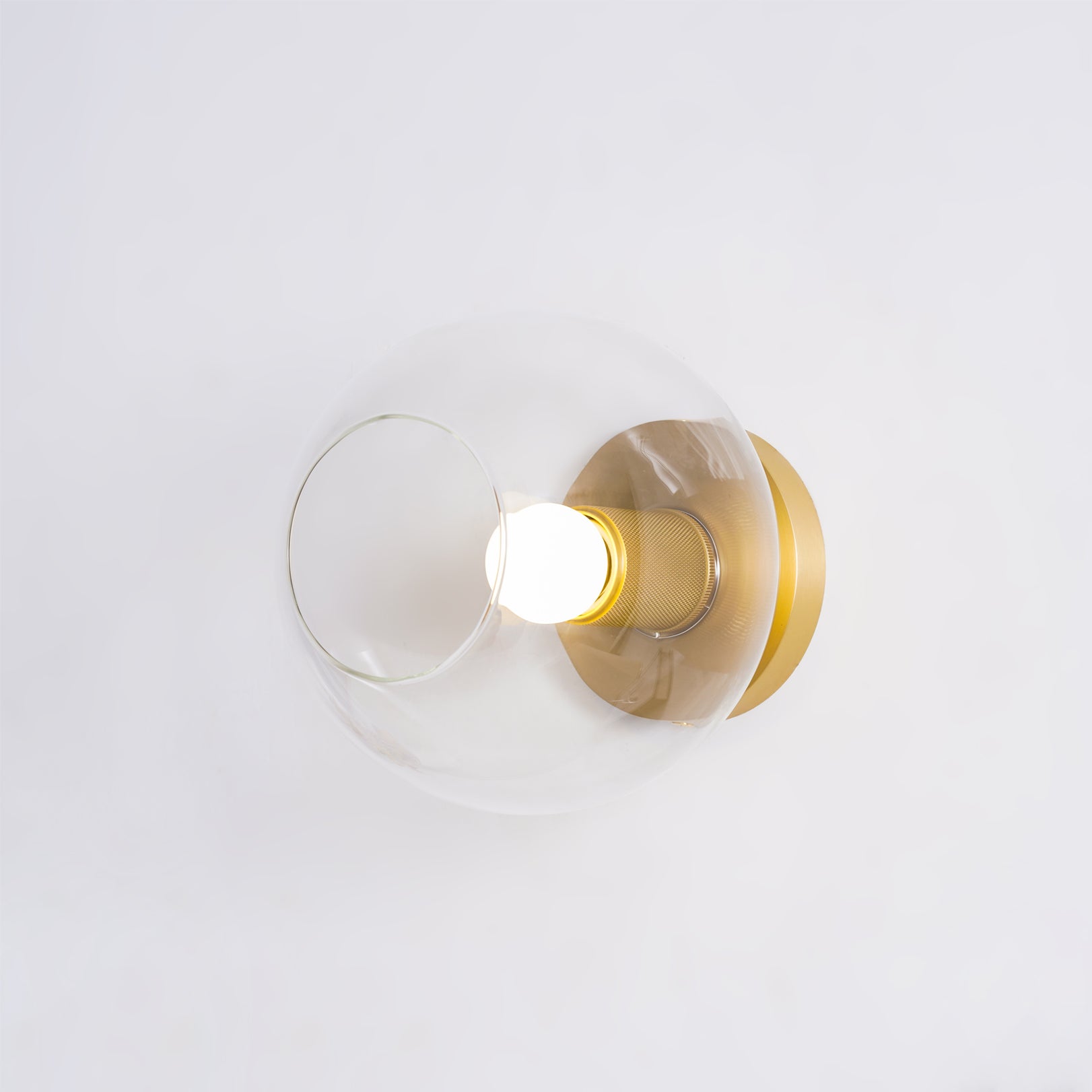 Solara Lumière de Plafond Conique en Verre et Laiton Industrielle