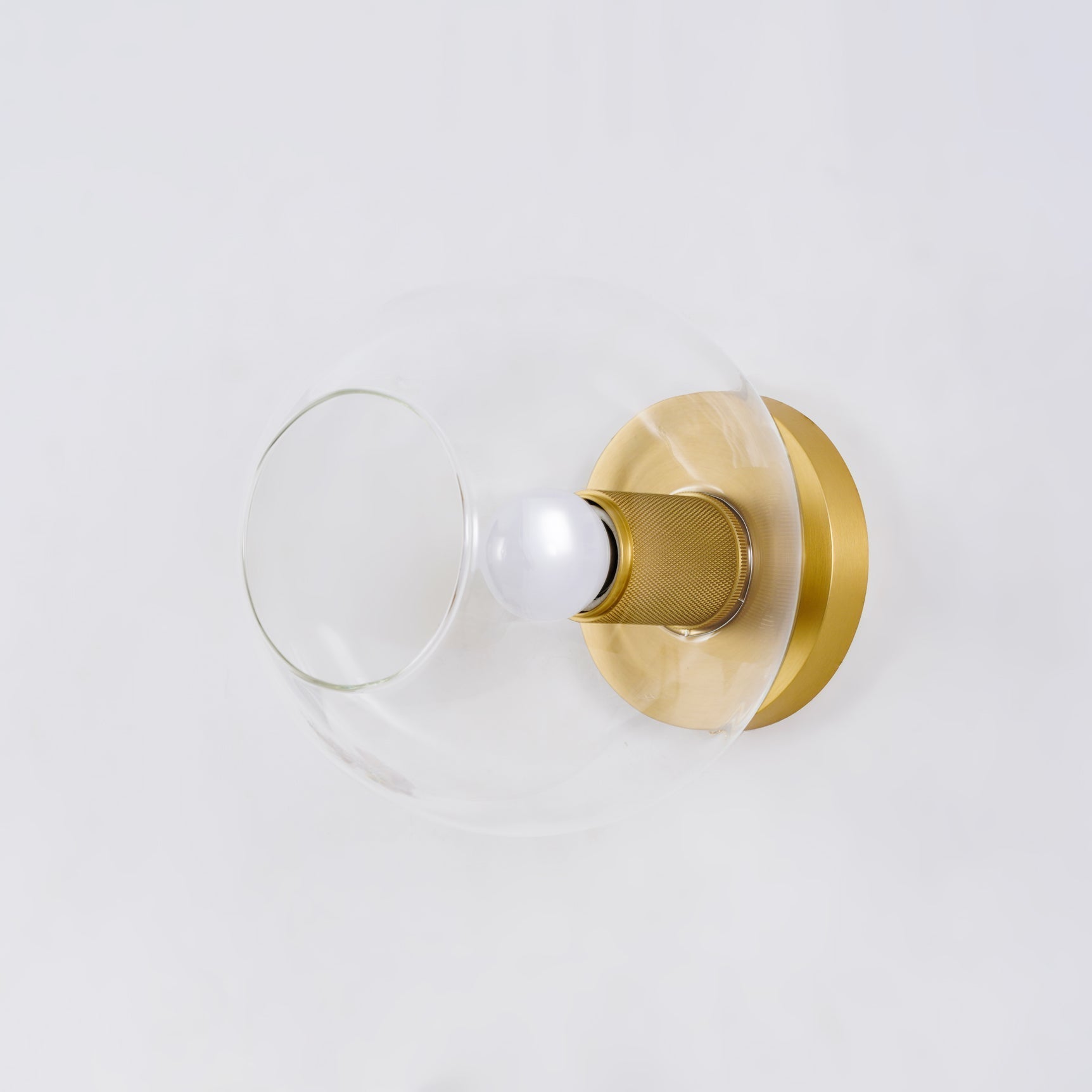 Solara Lumière de Plafond Conique en Verre et Laiton Industrielle