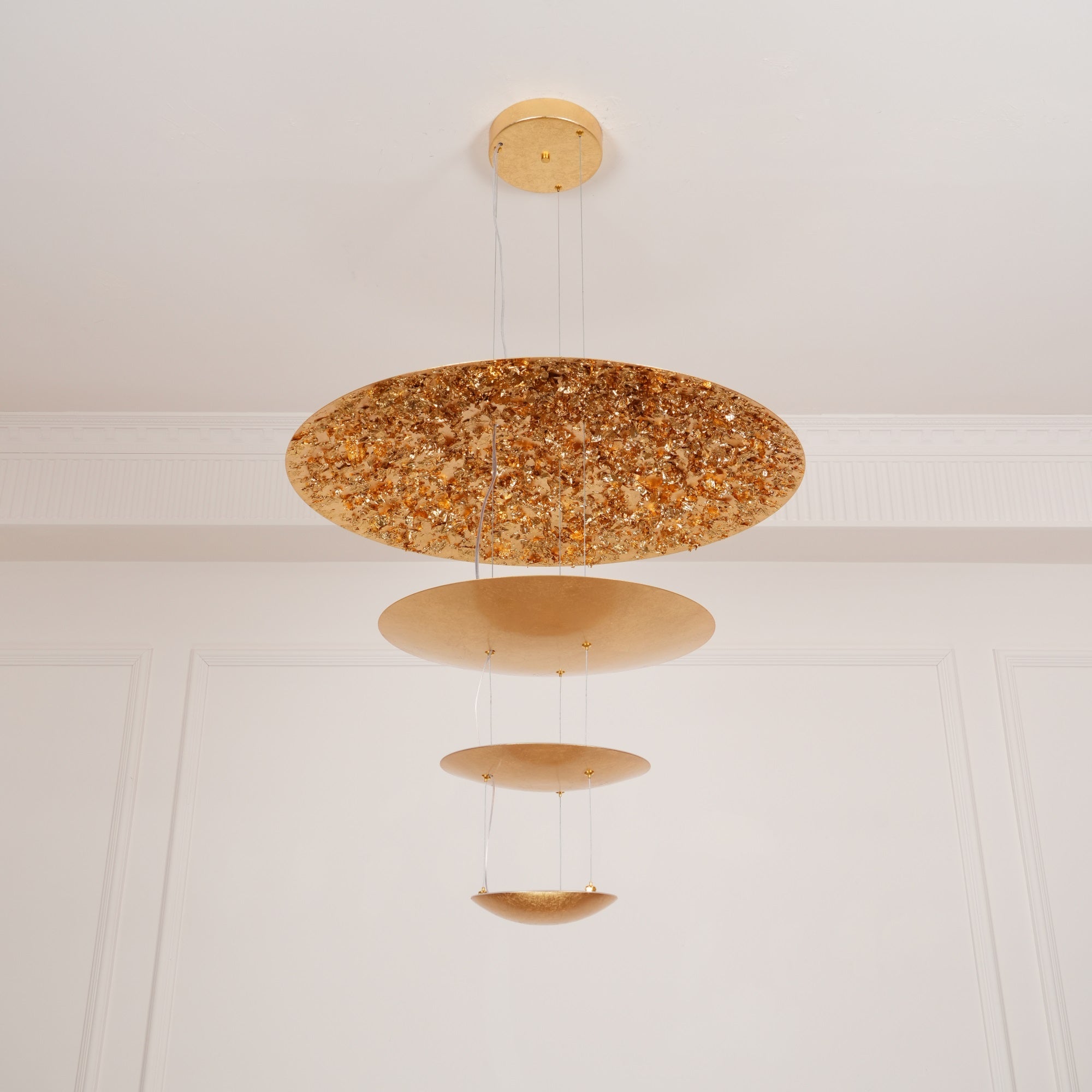 Zathaara Suspension Feuilles d’Or Étagées