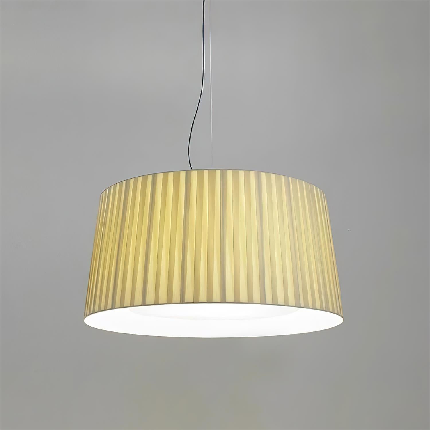 Drum Suspension Abat-jour en Tissu Pliée Noir Minimaliste Classique