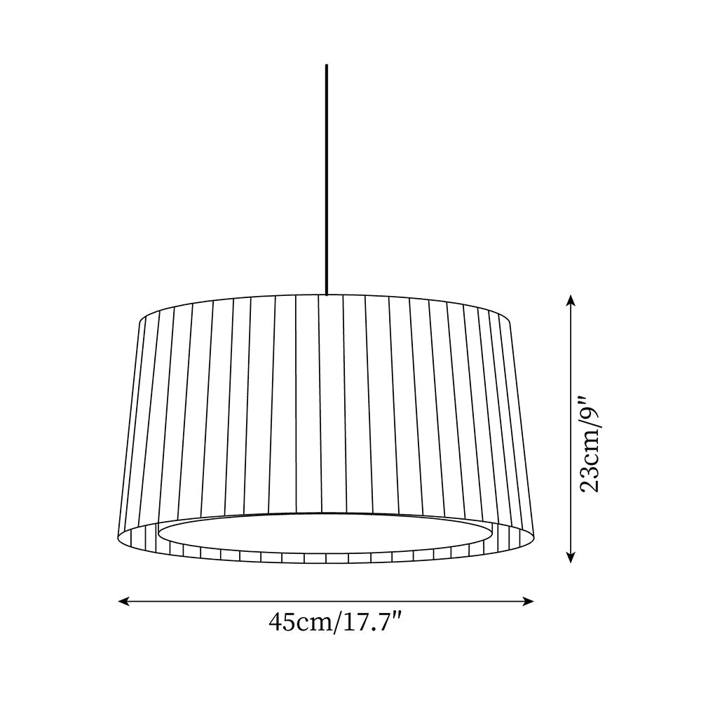 Drum Suspension Abat-jour en Tissu Pliée Noir Minimaliste Classique