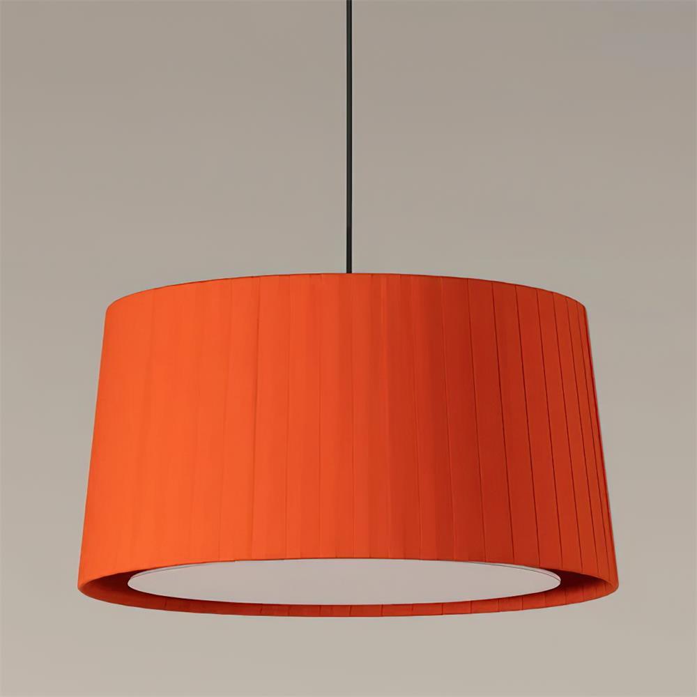 Drum Suspension Abat-jour en Tissu Pliée Noir Minimaliste Classique