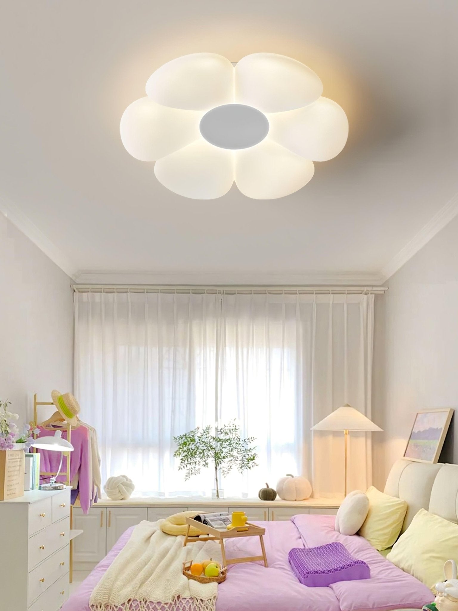 Solara Plafonnier Fleur à Six Pétales pour Chambre d'Enfant