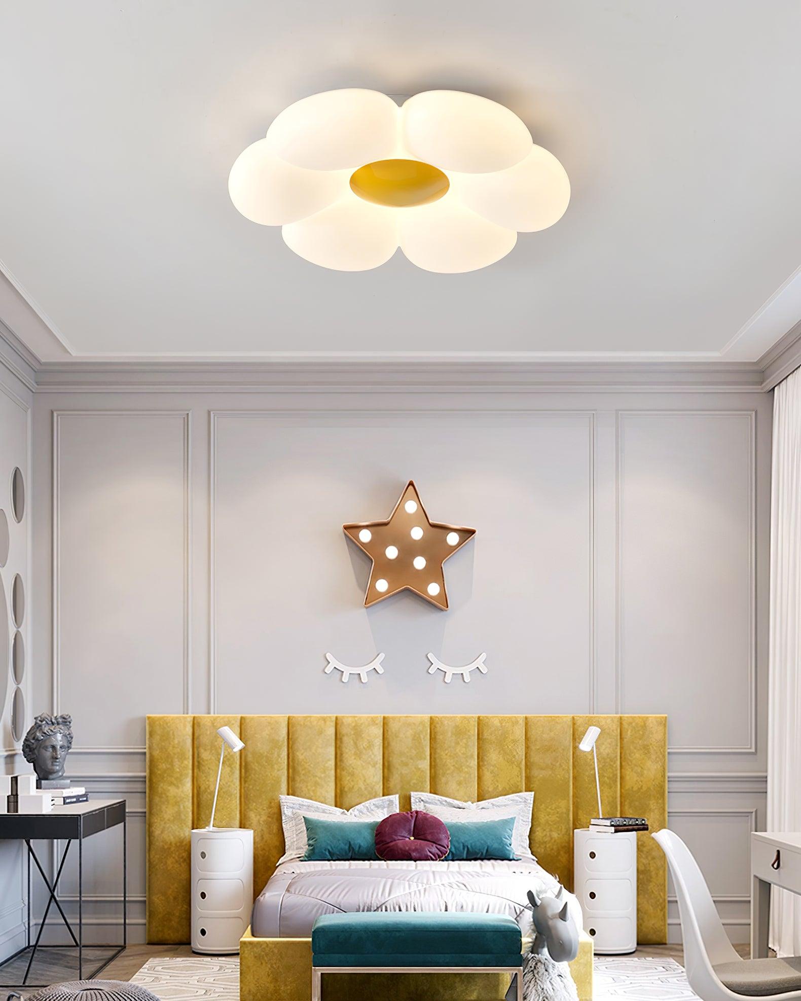 Solara Plafonnier Fleur à Six Pétales pour Chambre d'Enfant