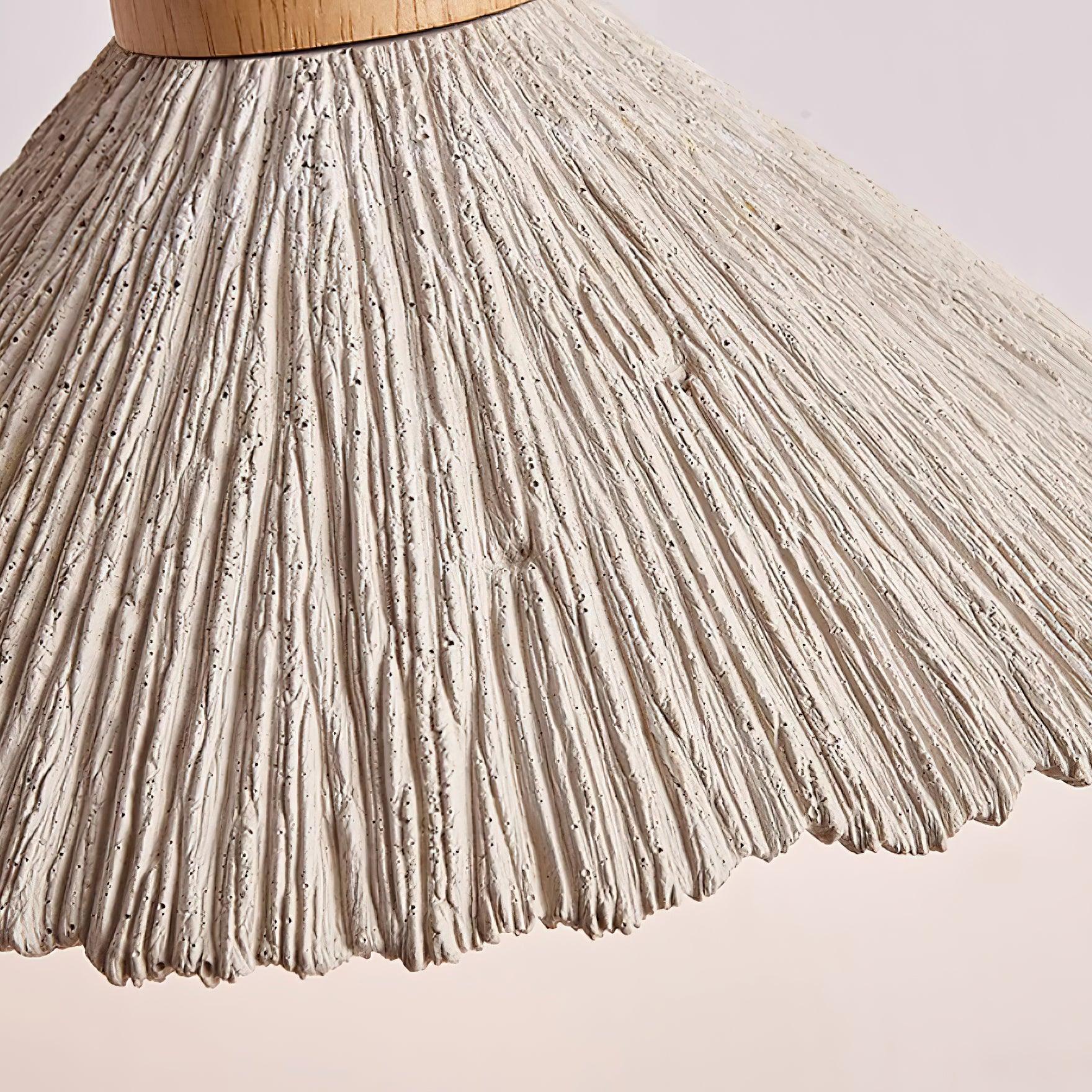 Suspension Bois Dessus Texturé Ciment Abat-jour Gris Naturel Japandi
