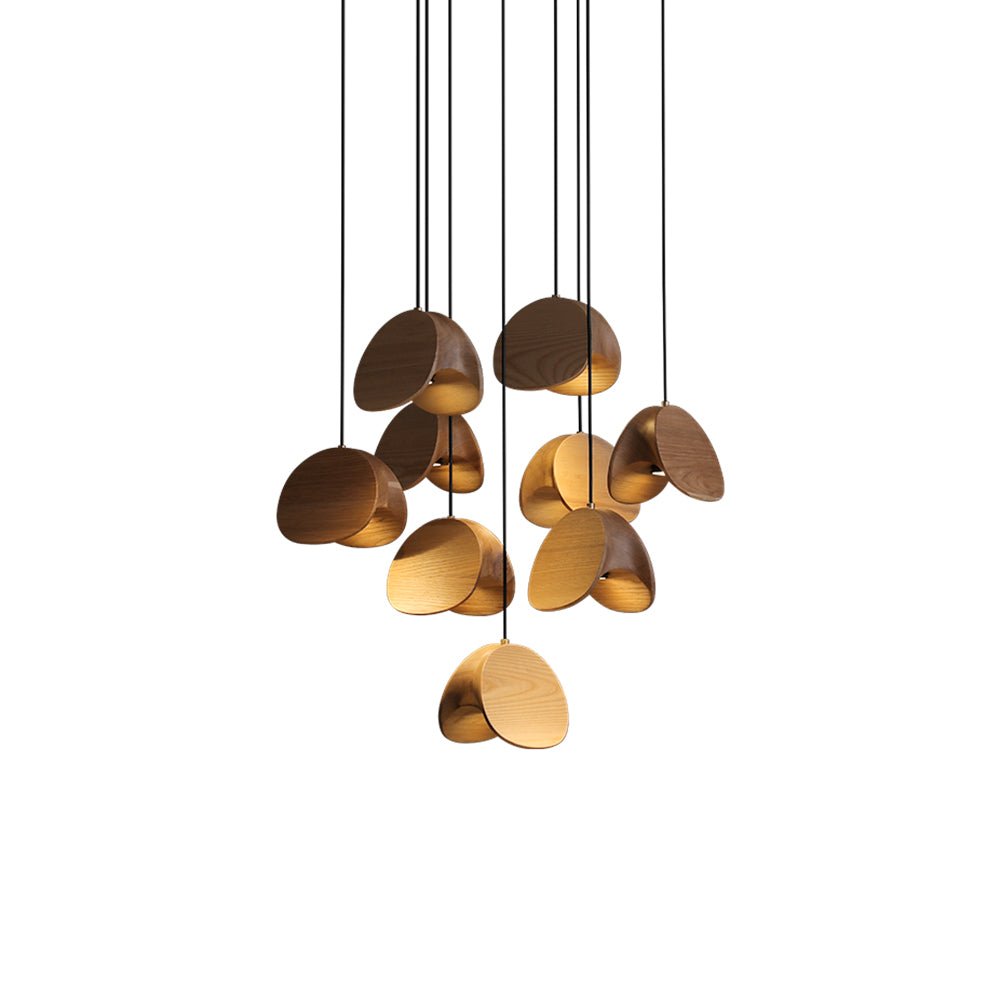 Elmiren Grappe Bois Pendentif Lumière