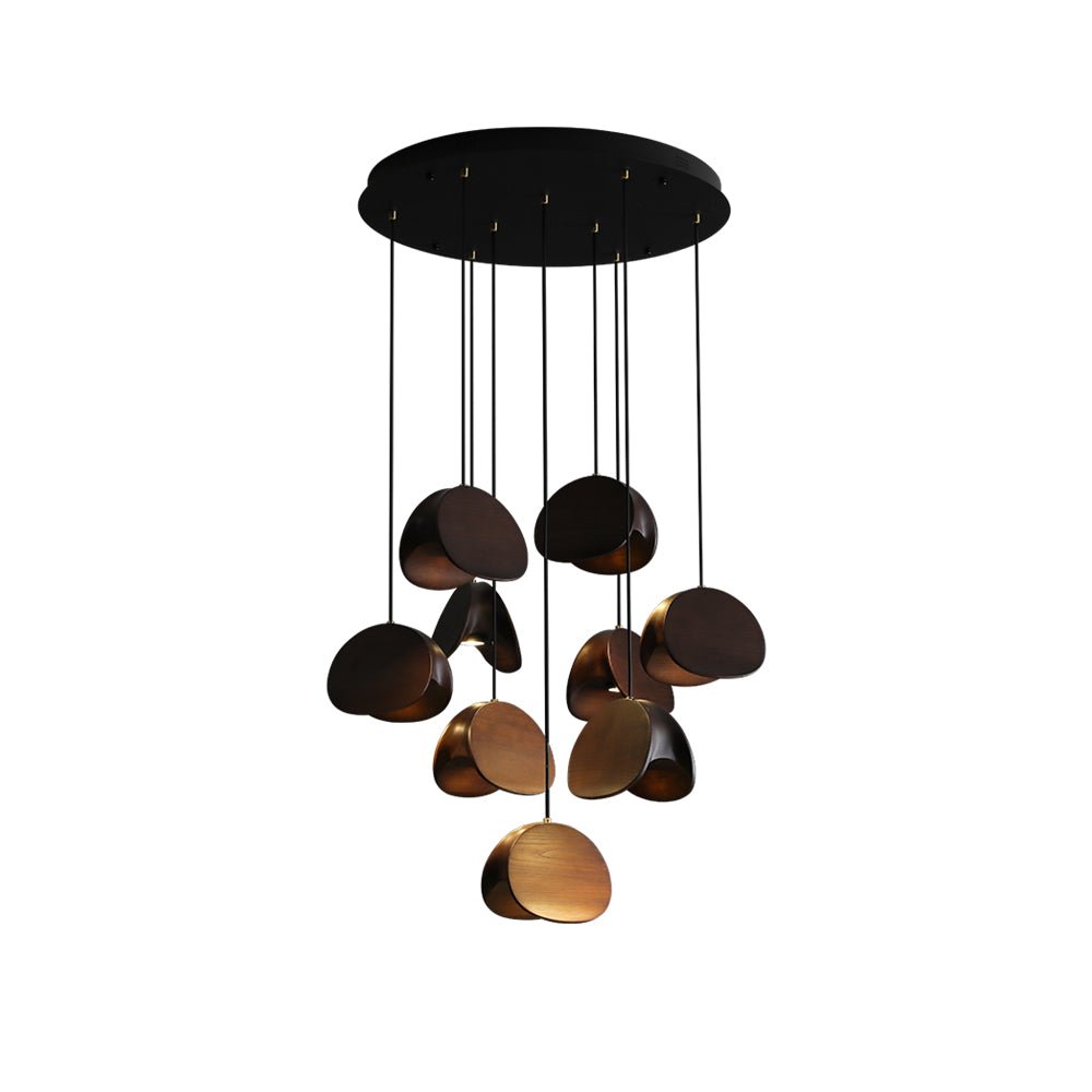 Elmiren Grappe Bois Pendentif Lumière