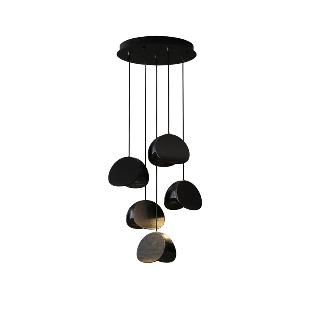 Elmiren Grappe Bois Pendentif Lumière