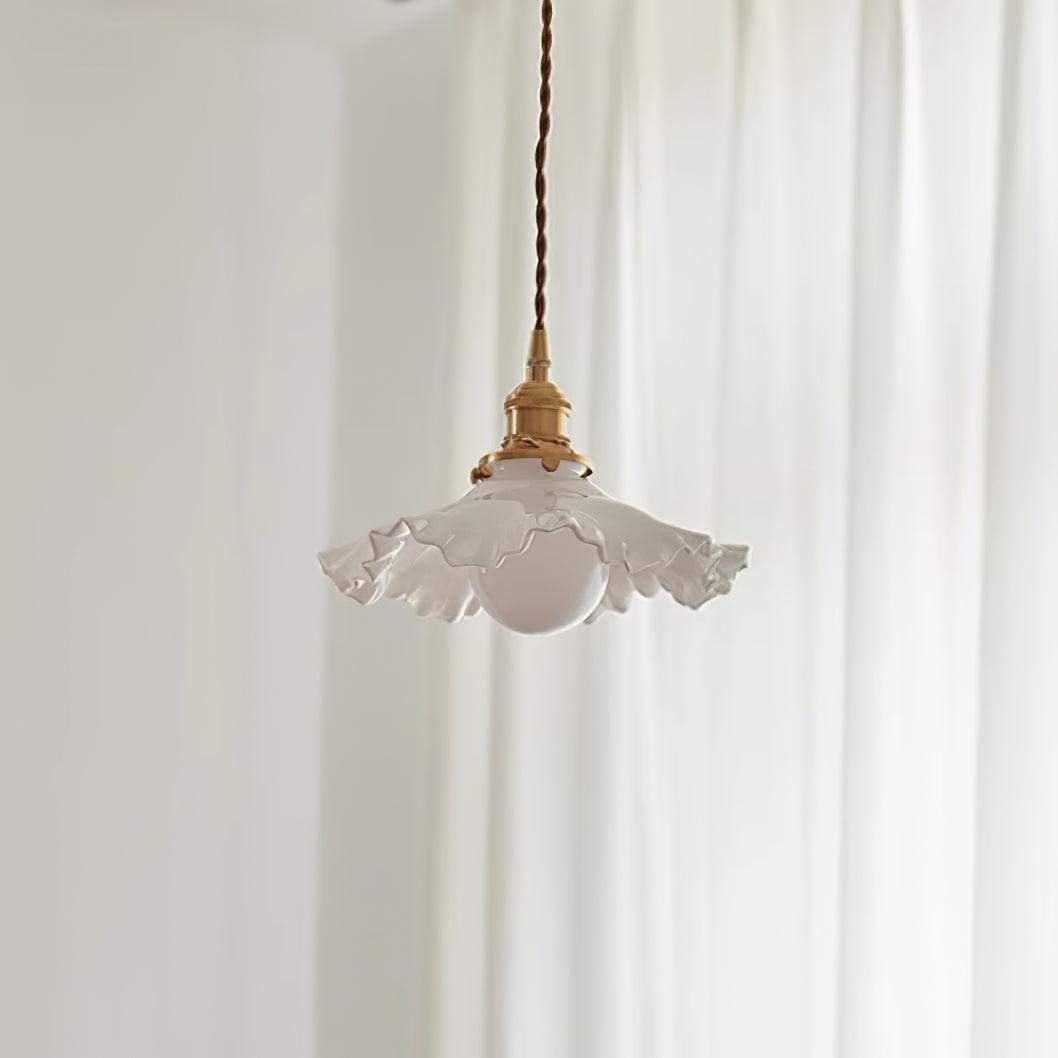 Iris Suspension Verre Abat-jour Volant Laiton