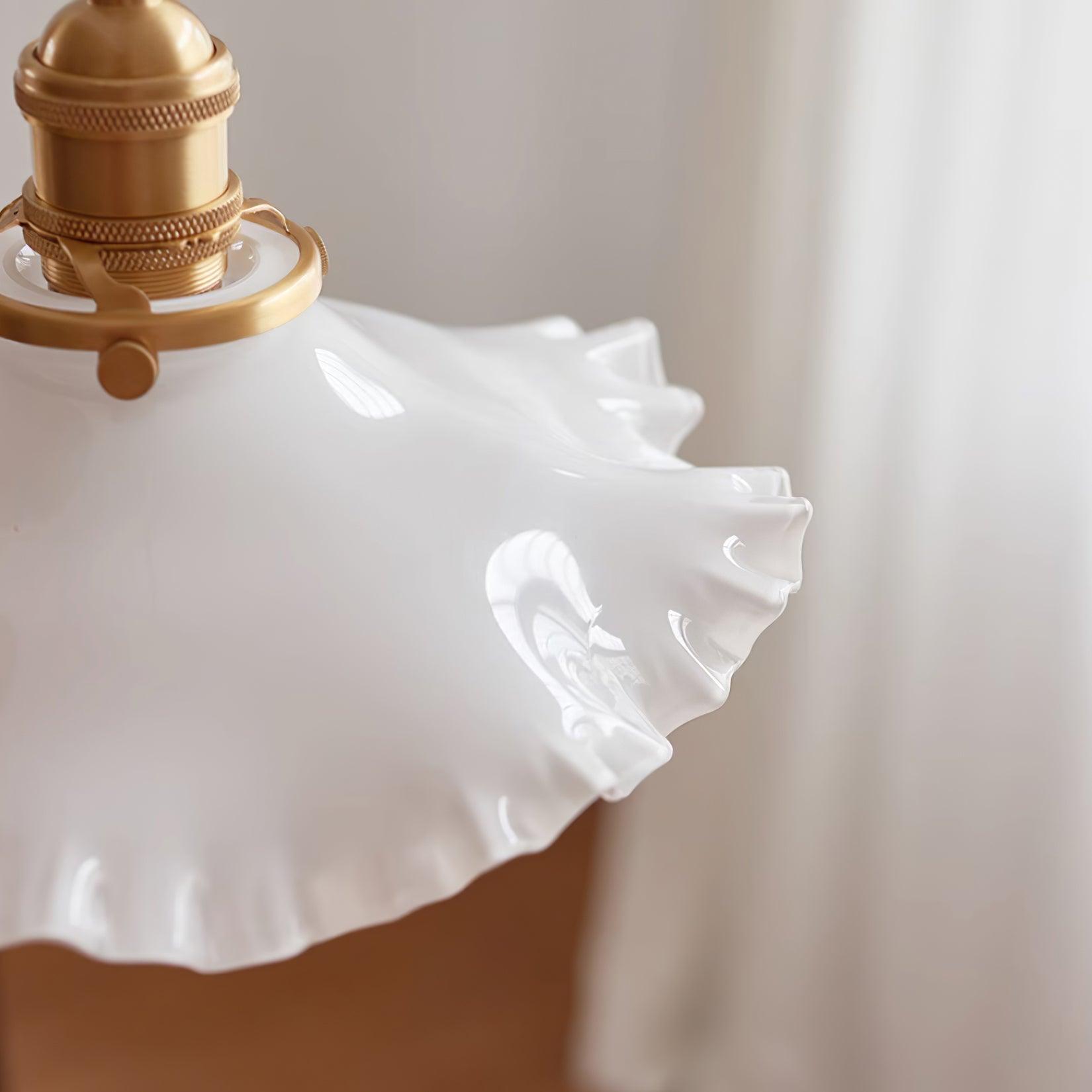 Iris Suspension Verre Abat-jour Volant Laiton