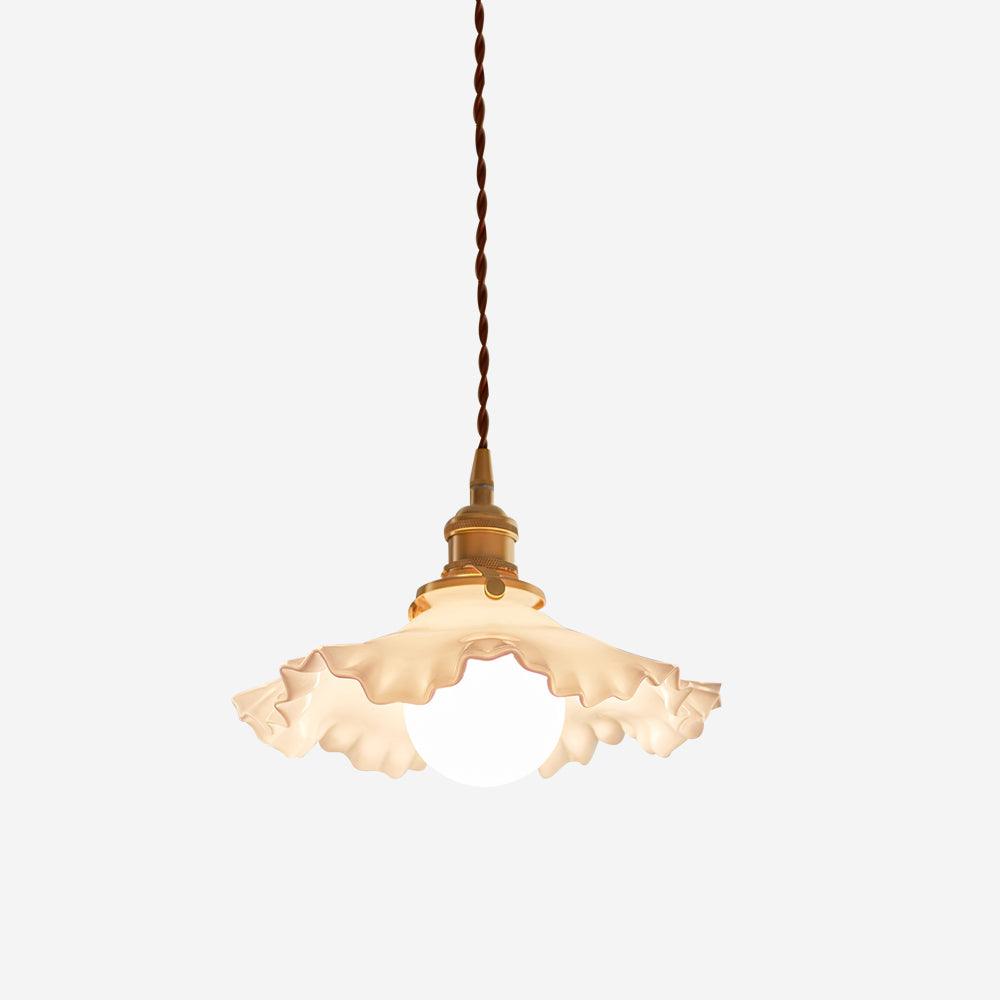 Iris Suspension Verre Abat-jour Volant Laiton