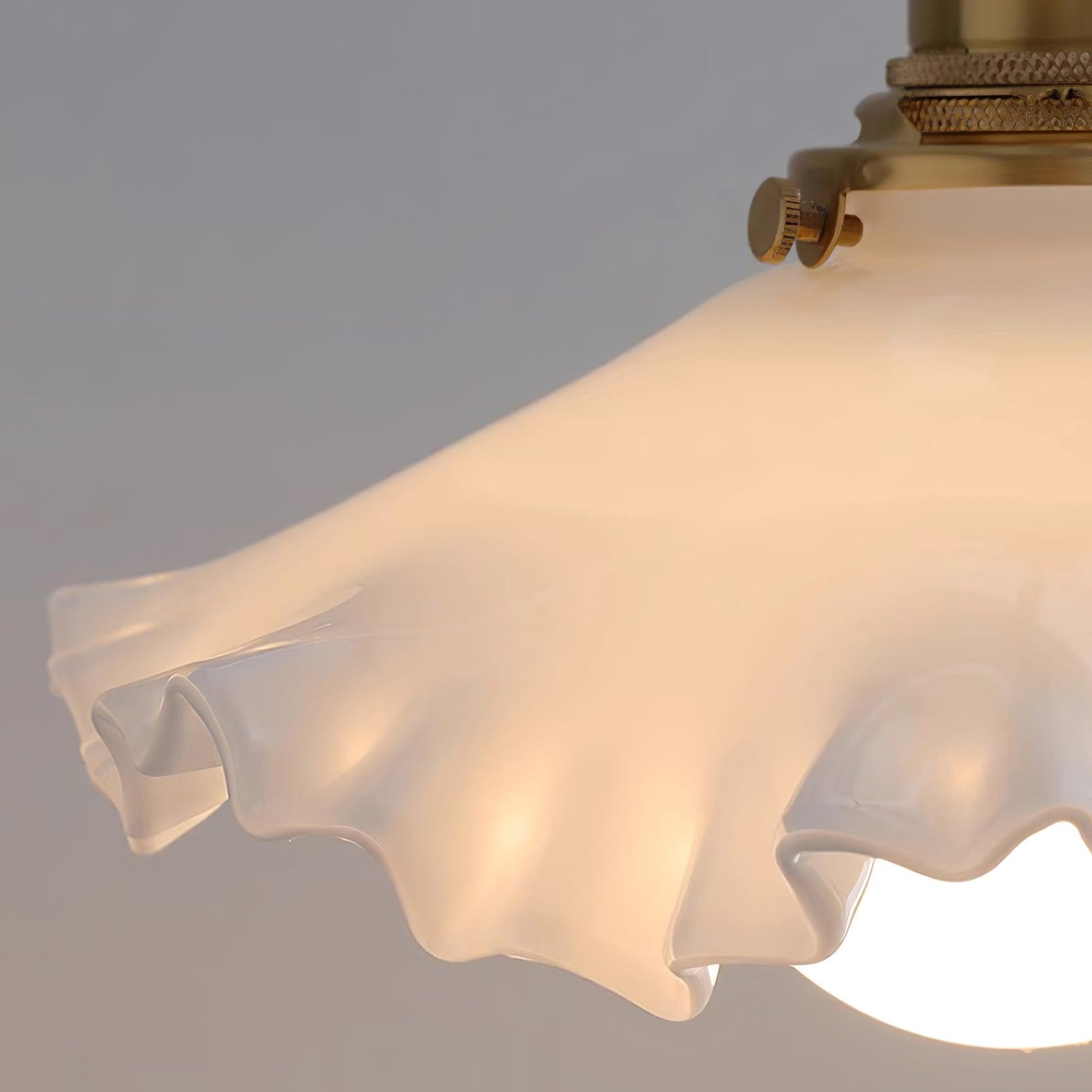 Iris Suspension Verre Abat-jour Volant Laiton