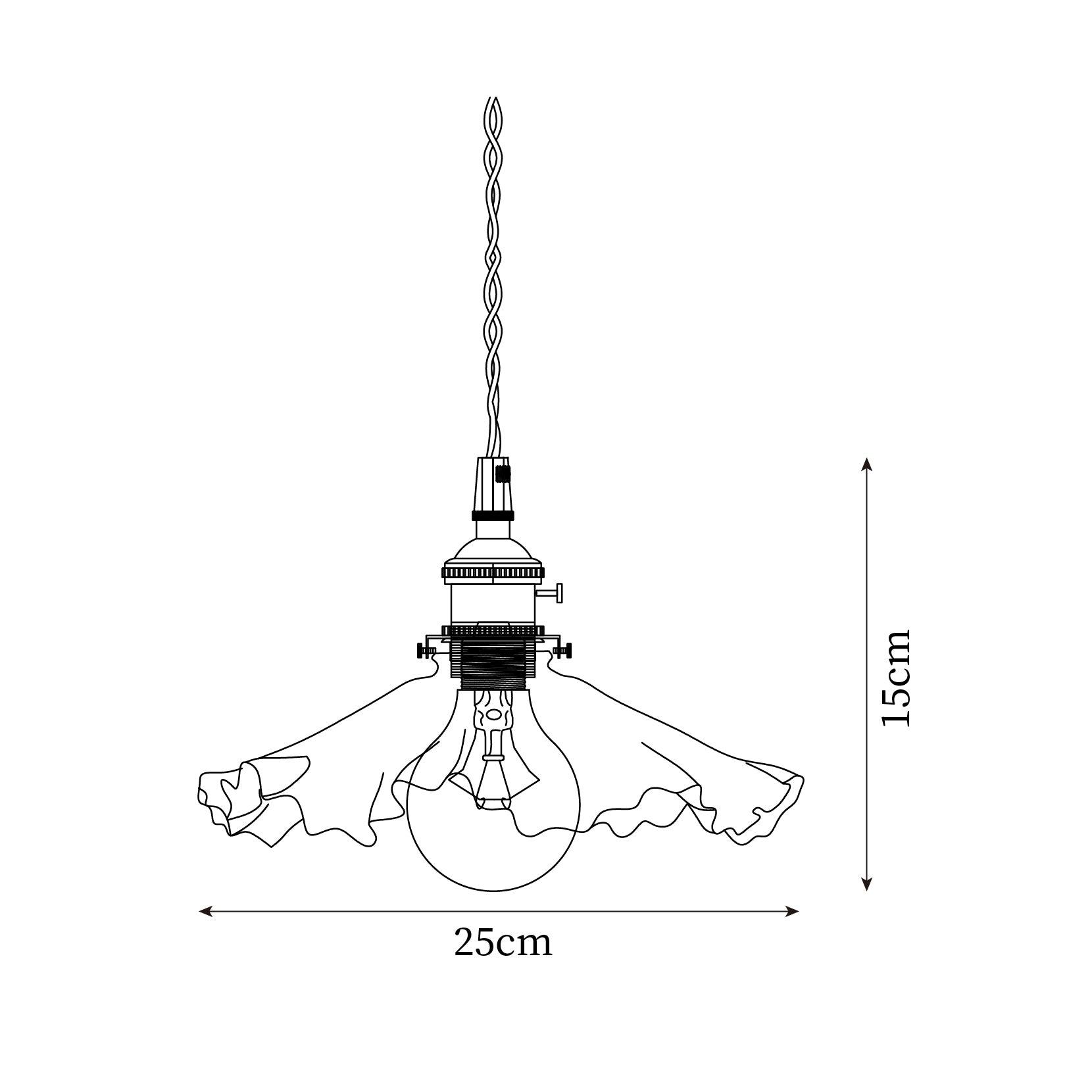 Iris Suspension Verre Abat-jour Volant Laiton