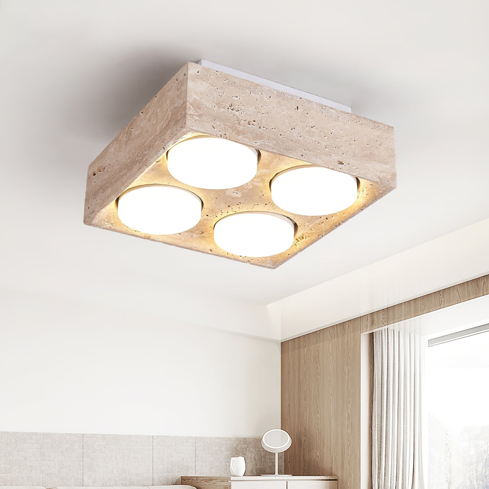 Virinira Plafonnier Quad-Spot Travertin