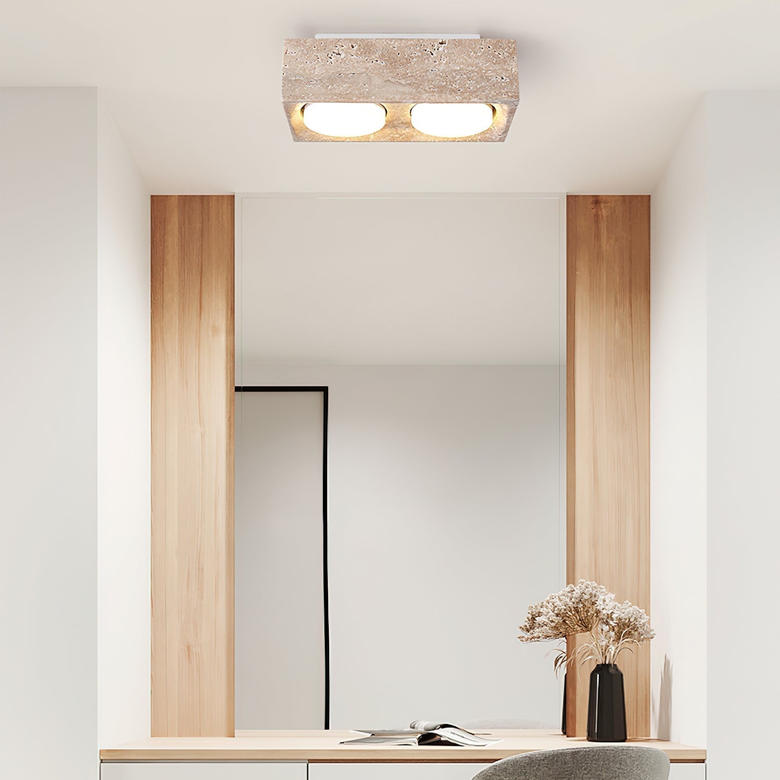 Virinira Plafonnier Quad-Spot Travertin