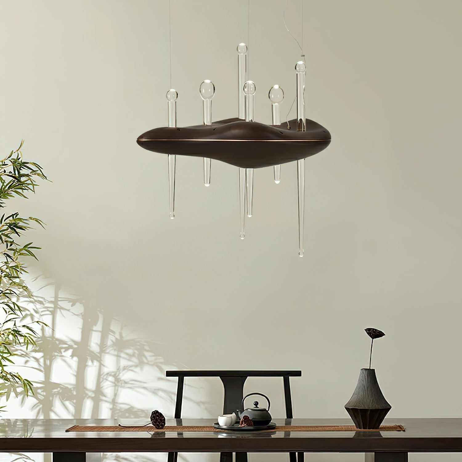 Umare Fantaisiste Chêne Verre Pendentif Lumière