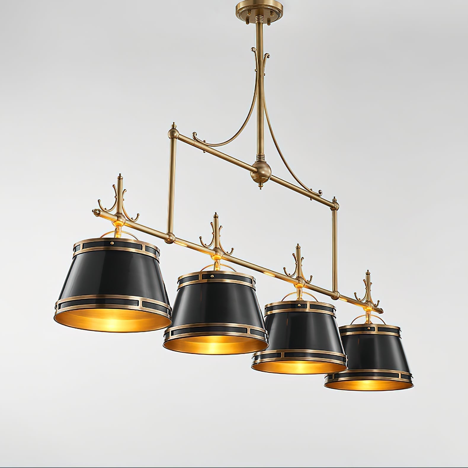 Ulphaion Ancien Industriel Laiton Métal Lustre