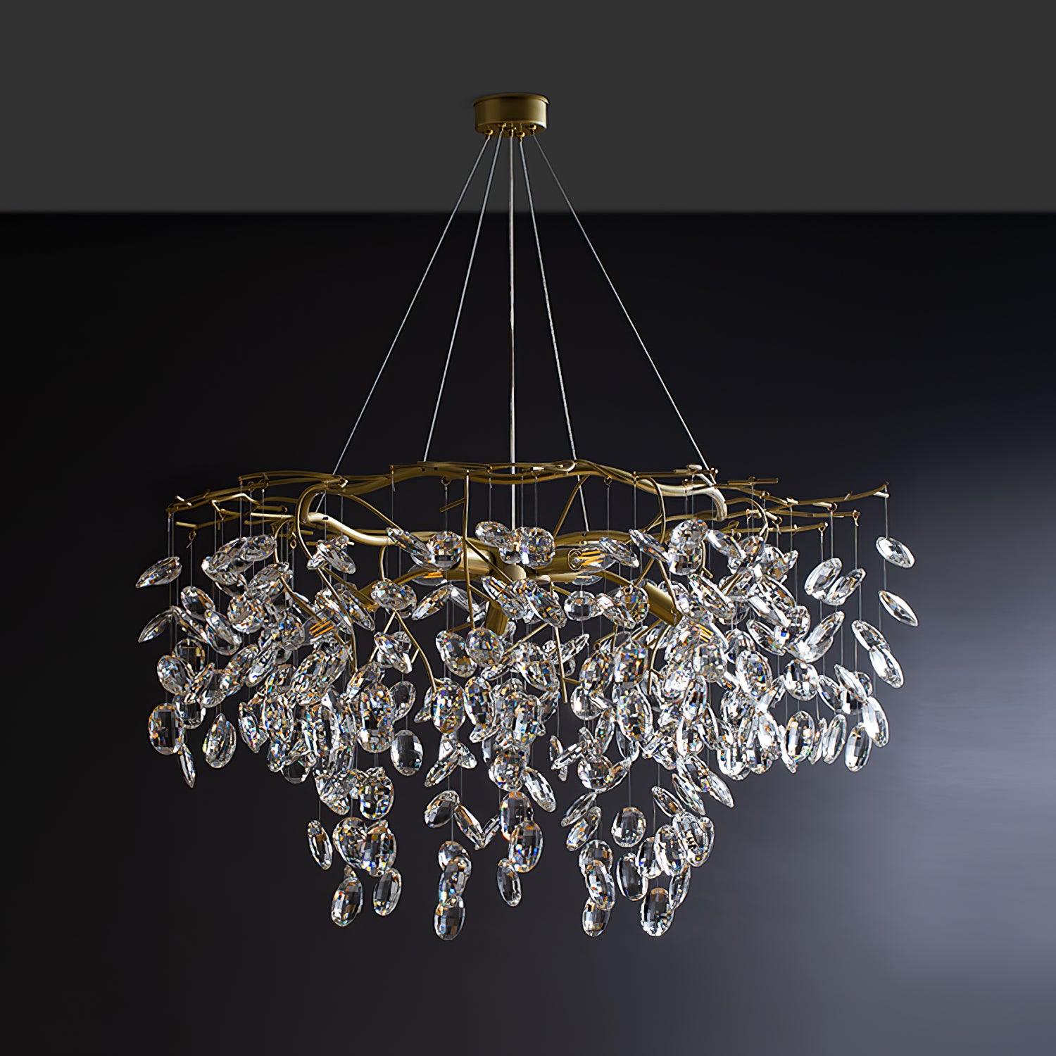 Lustra Lustre Cristal Branche Or LED